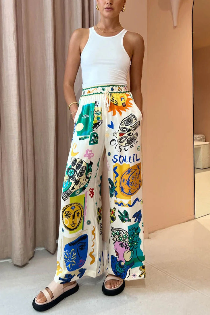 Soleil Ivory Print Pant