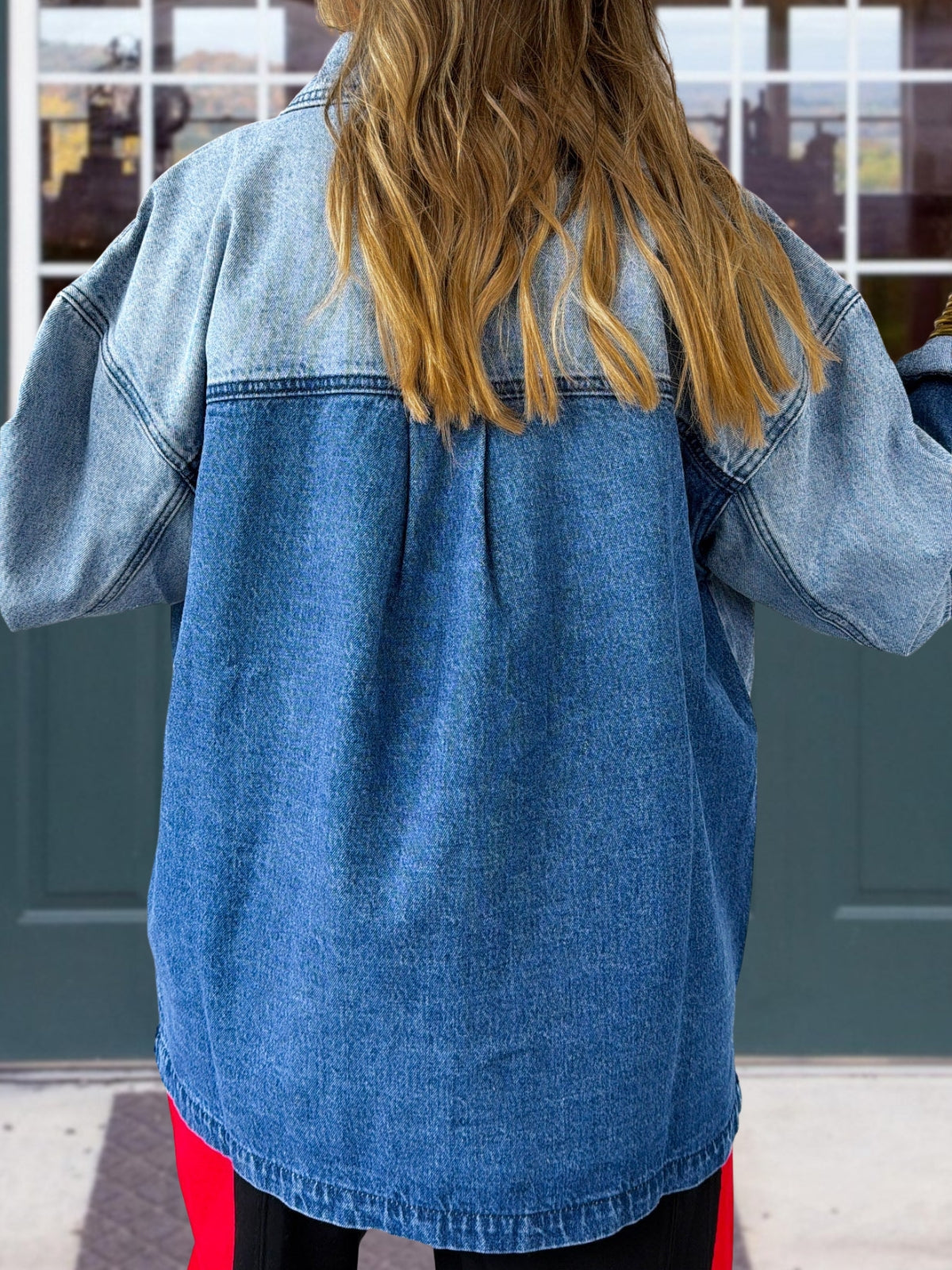Color-Block Denim Work Jacket