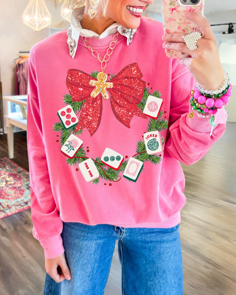 Christmas Bow Mahjong Sweatshirt