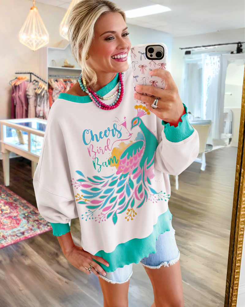 Bird Bam Wave Hem Sweatshirt