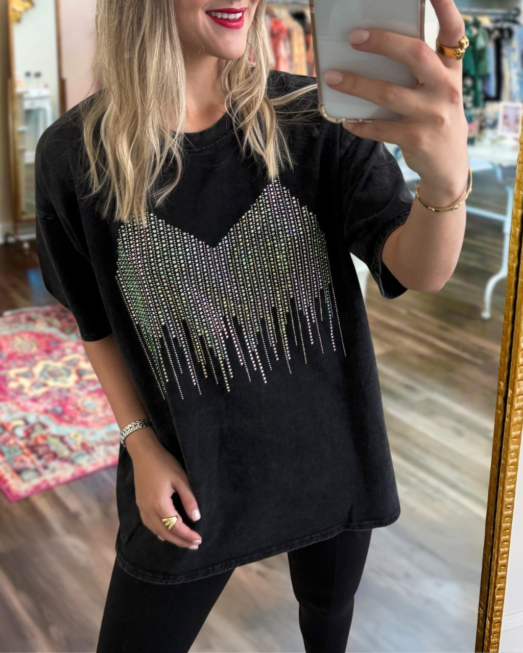 Bikini Rhinestone Crewneck T-Shirt