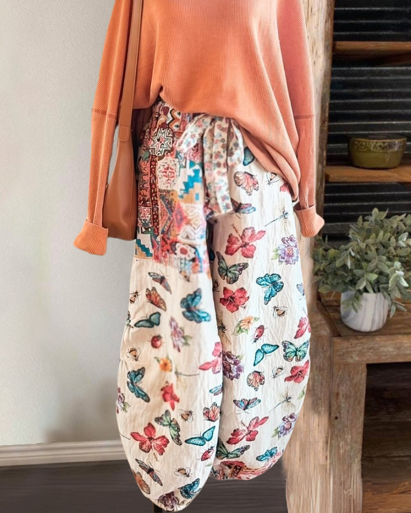 Butterfly Flower Balloon Pants