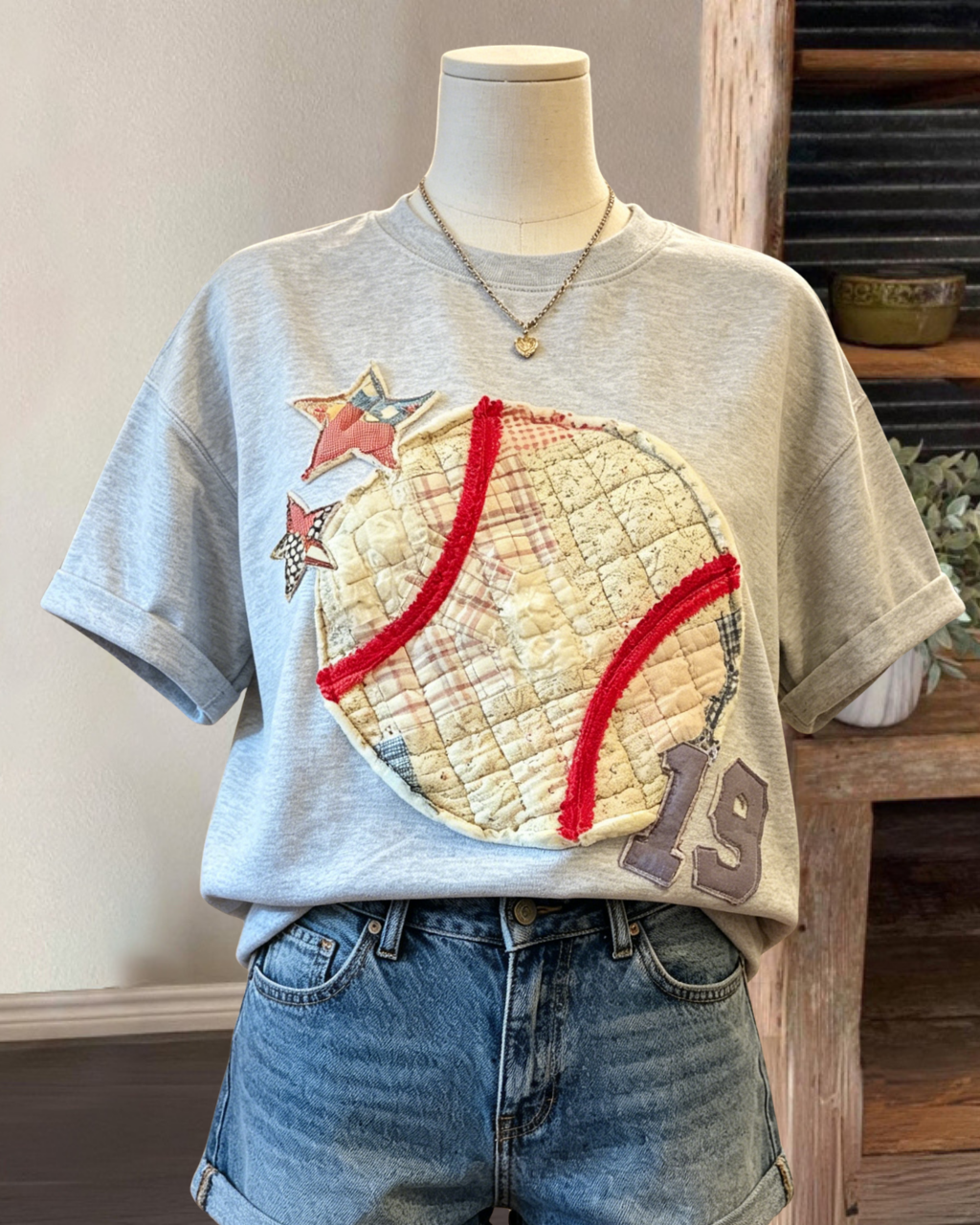 Baseball Quilted Embroidered T-Shirt