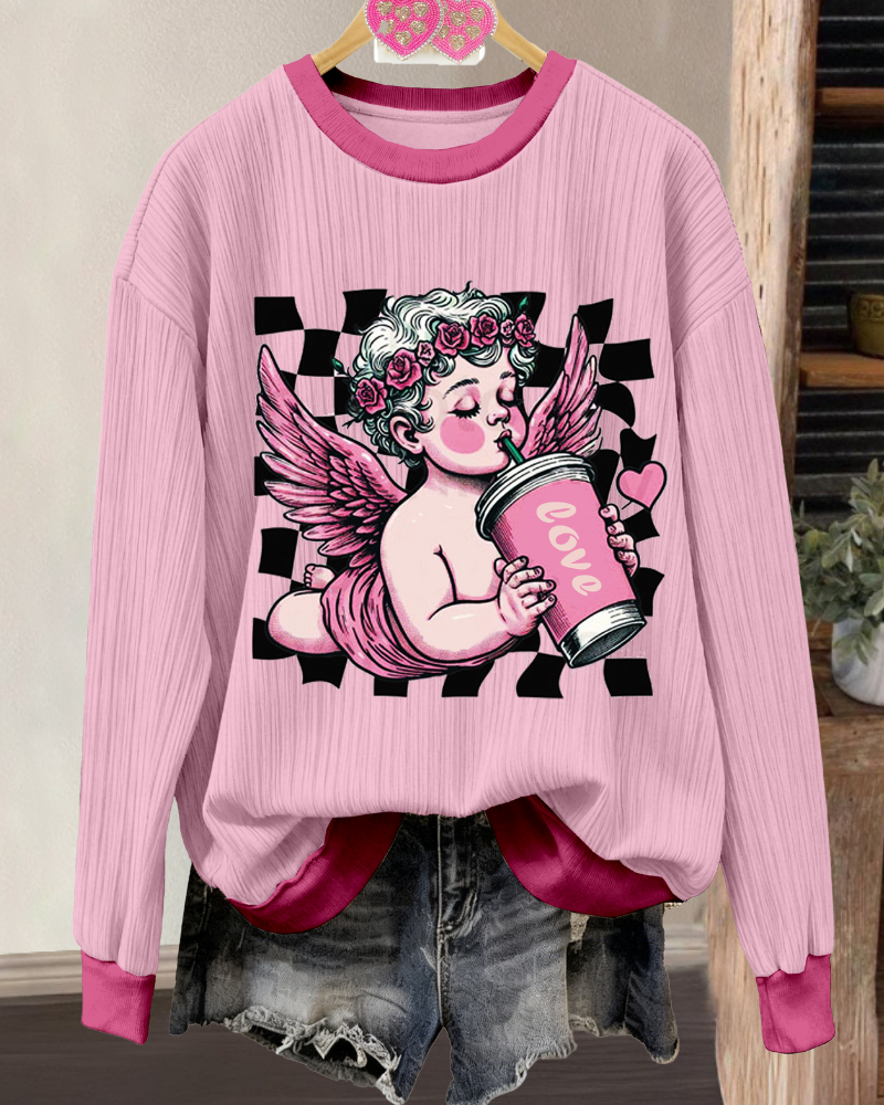 Cupid Ribbed Crewneck Sweatshirt