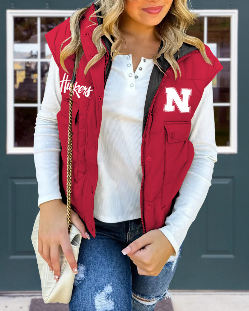 Nebraska Cornhuskers Zip-Up Vest Jacket