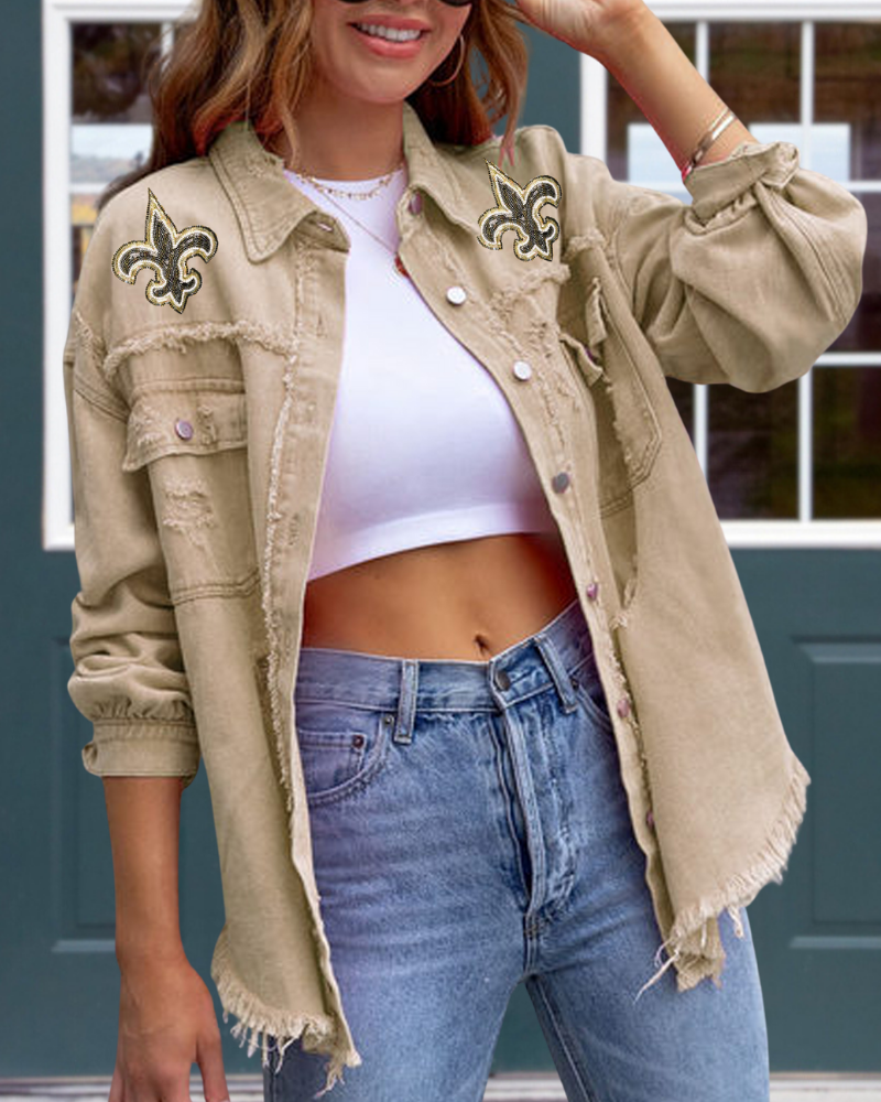 Saints Sequined Raw-edge Jacket