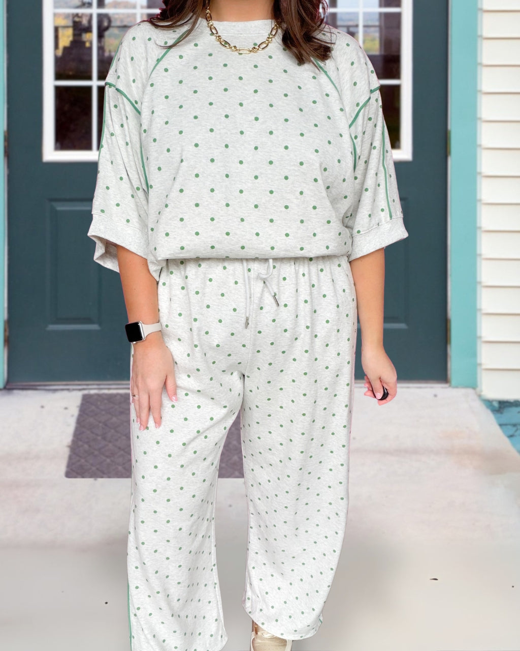 Terry Soft Polka Dot Set