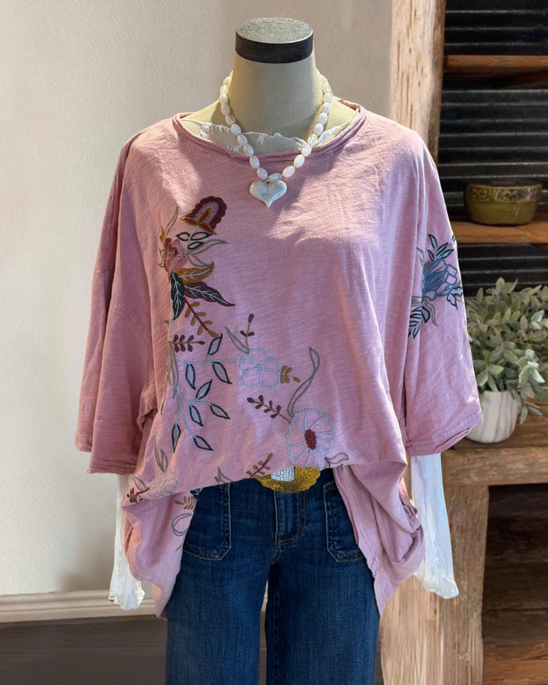 Stylish Floral Embroidered Top