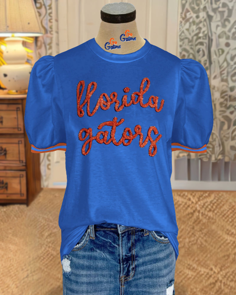 UF Embroidery Print Top