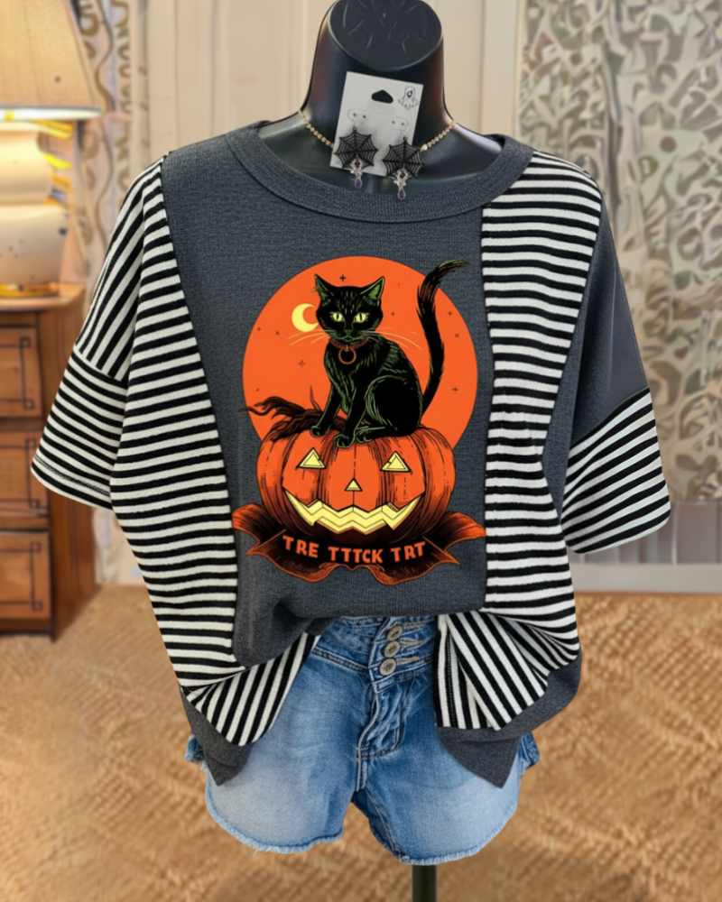 Boo-tiful Cat & Pumpkin Tee