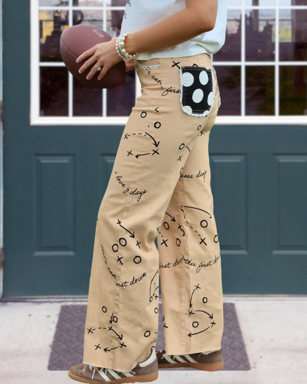 Football Tactical Patterned Polka-dot Pants