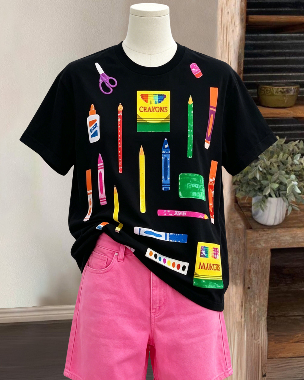 Crayons Graphic Print Tee