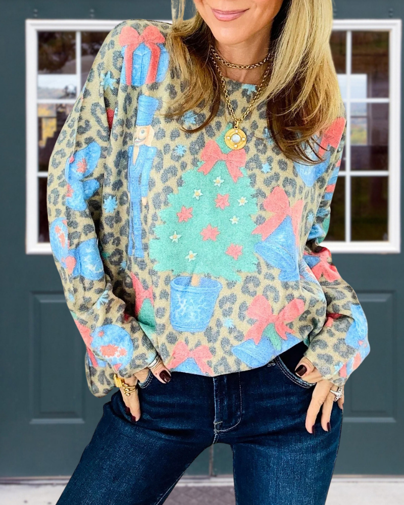 Christmas Tree Bell Leopard Top