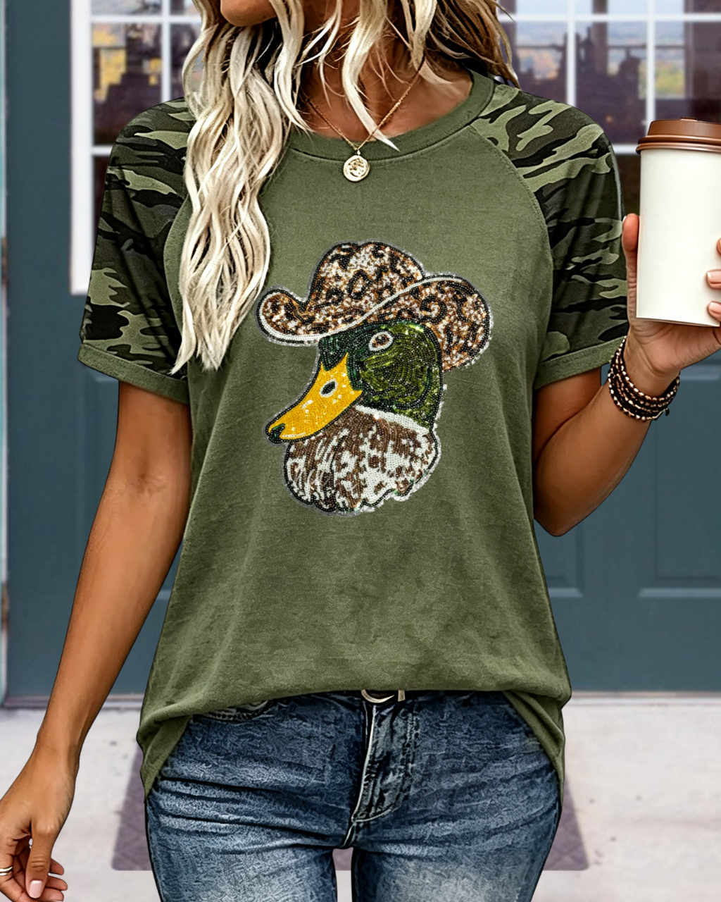 Western Mallard Duck Sequin Tee