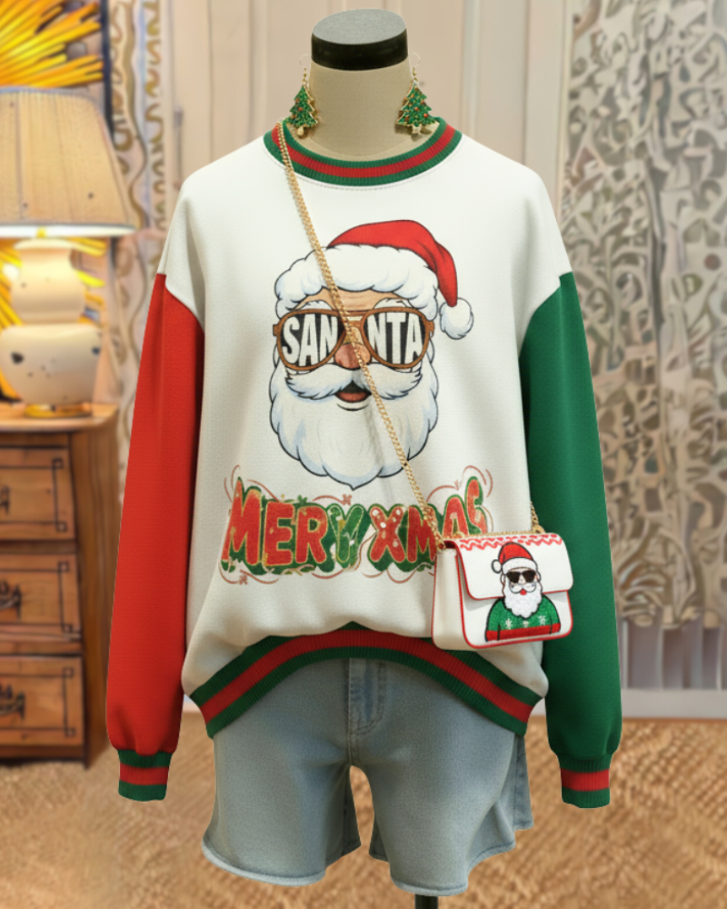 Playful Santa Design Xmas Top