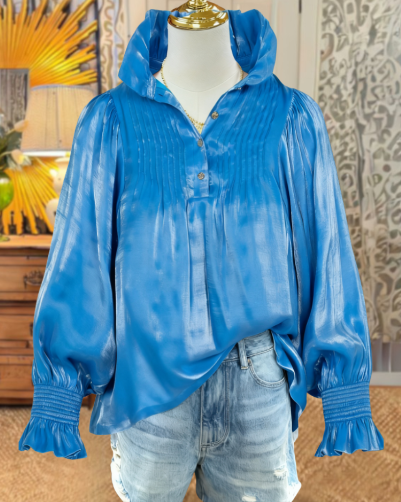 Stylish Ruffled Leather Top