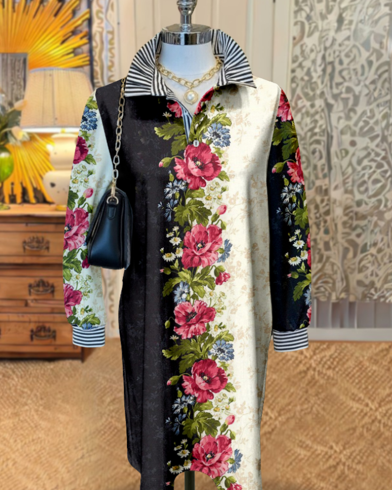 Delicate Floral Satin Dress