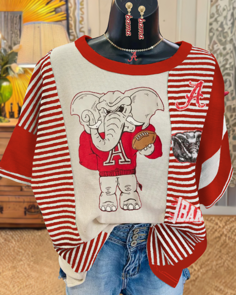 Elephant Sequin Stripe Top