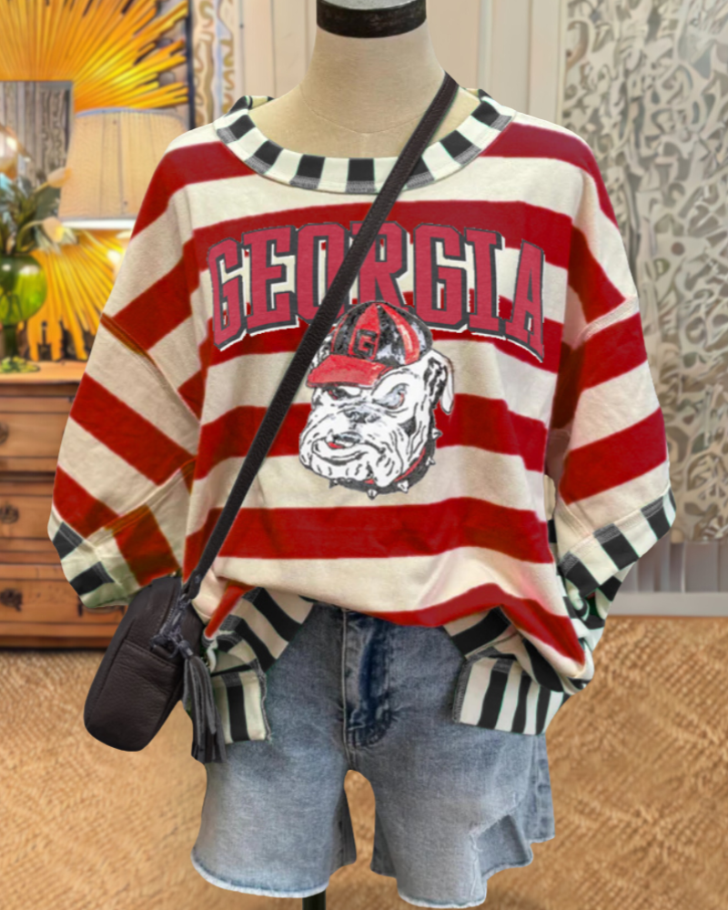Georgia Bulldog Striped T-shirt