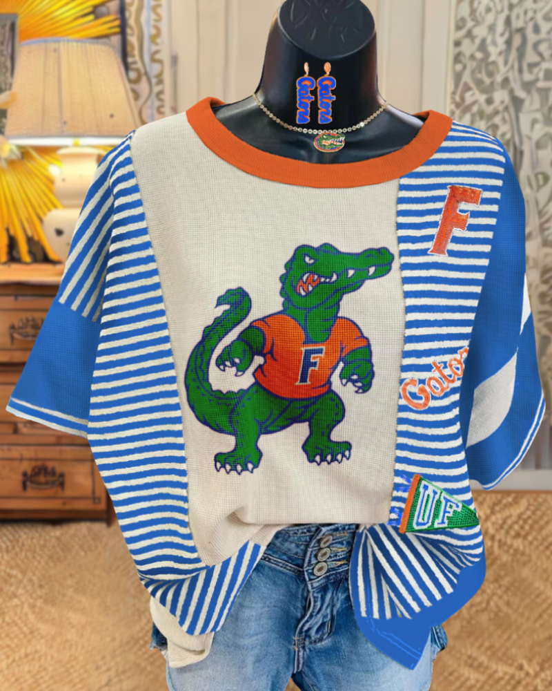 Florida Albert Sequin Striped T-shirt