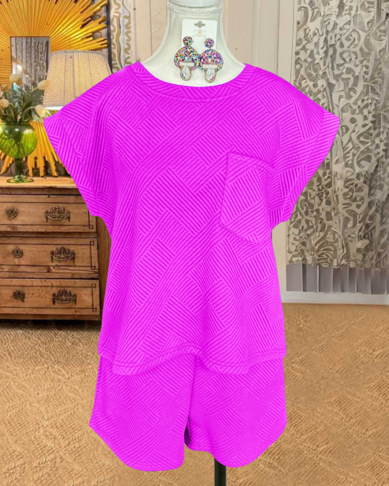 Quilted Short sleeve & Shorts set