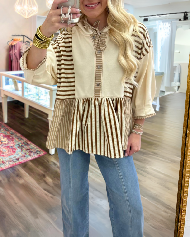 Stylish Casual Striped Hoodie