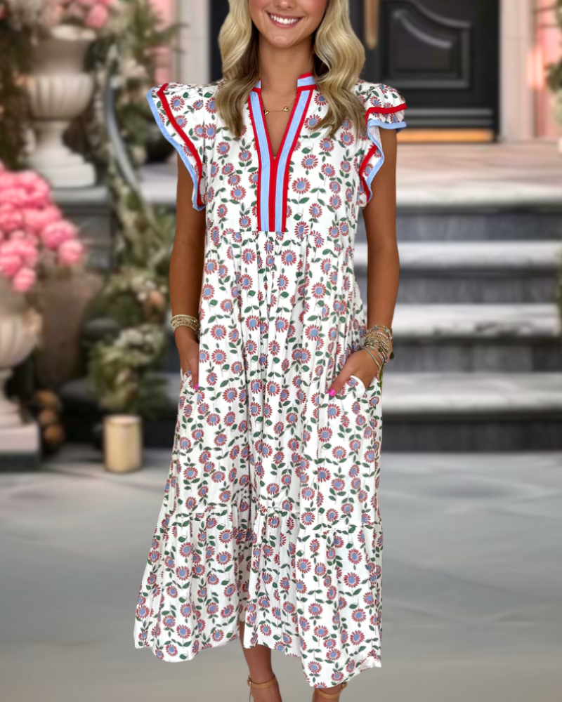 Romantic Floral Midi Dress