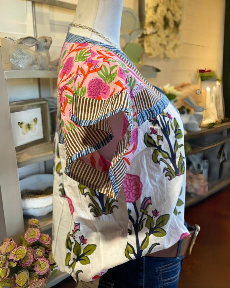 Chic Striped Floral Top