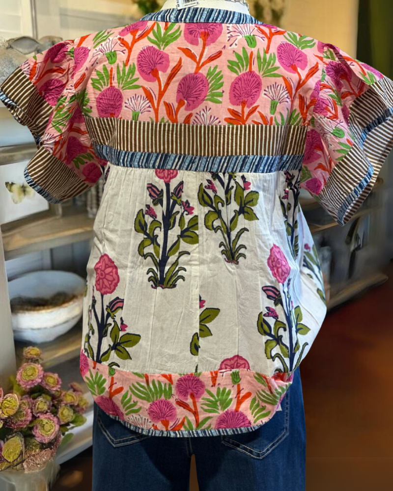 Chic Striped Floral Top