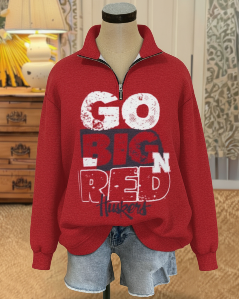 Huskers Go Big Red Half-Zip Pullover