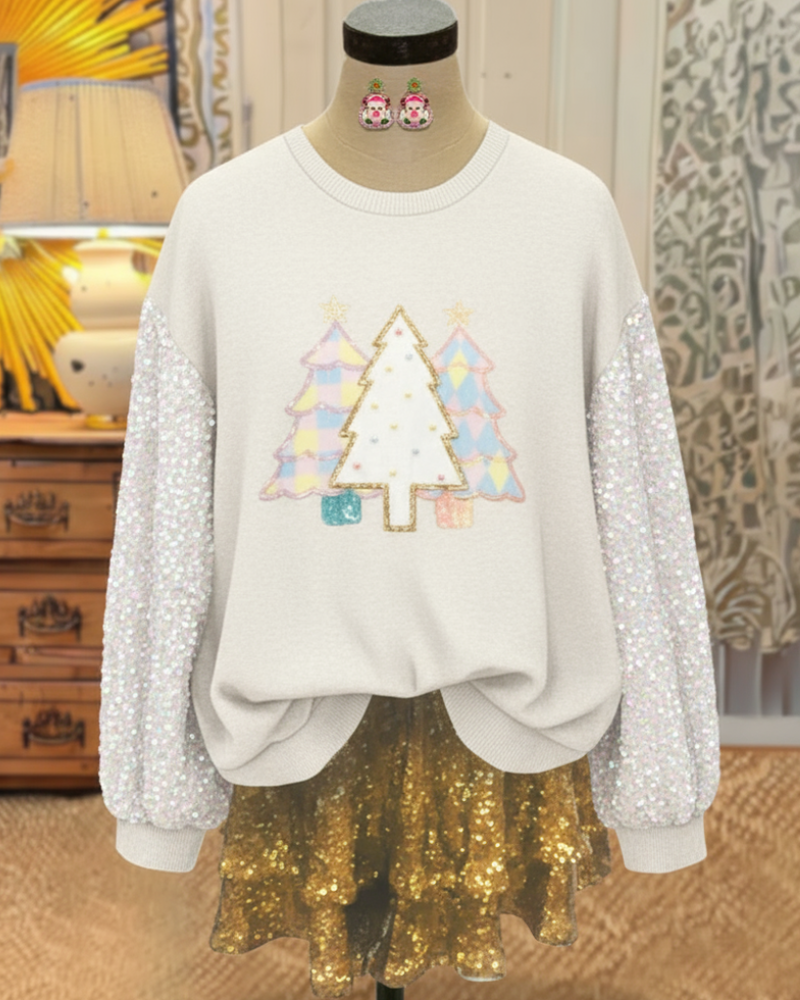 Playful Christmas Sequin Sweatshirt