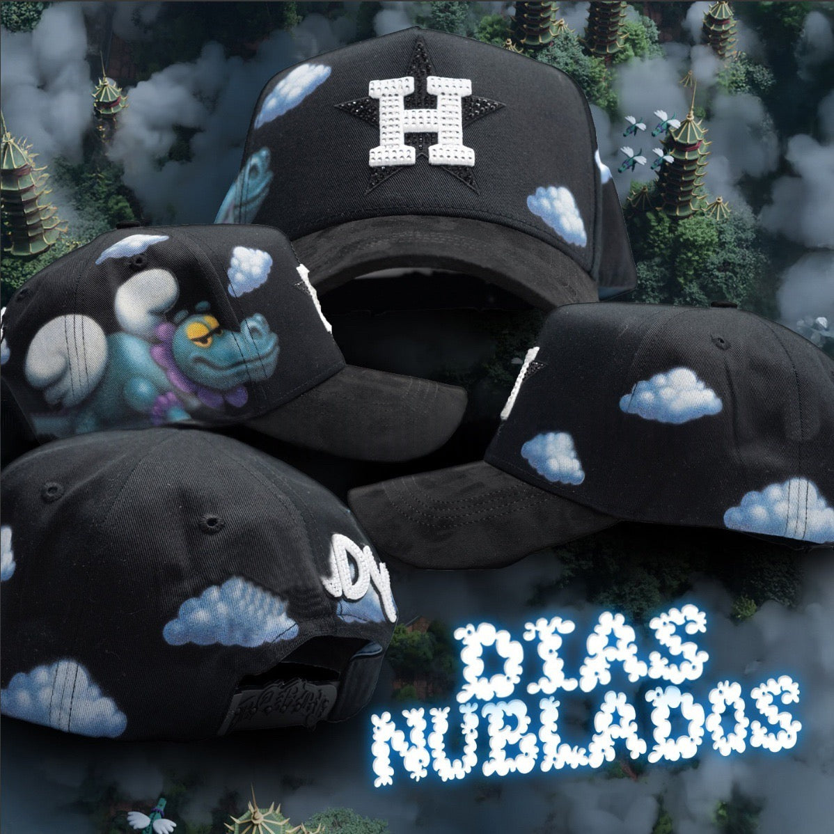 Dandy Hats - Rhinestone Embroidery Satin Lining