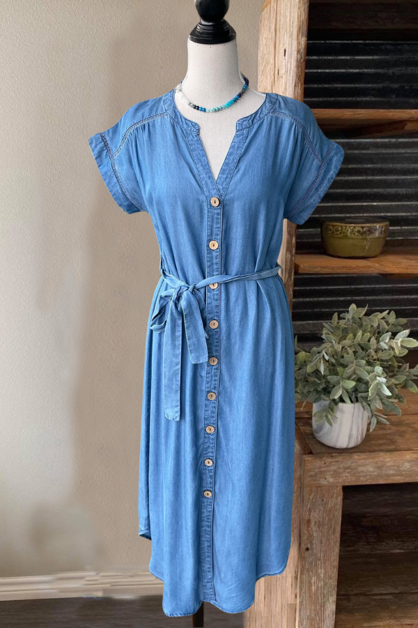 Casual Tie-Waist Dress