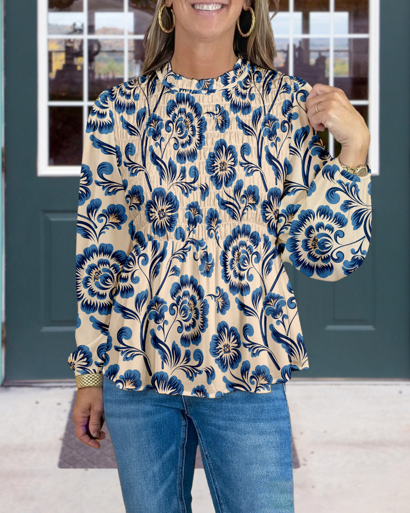 Fresh Floral Pleated Top