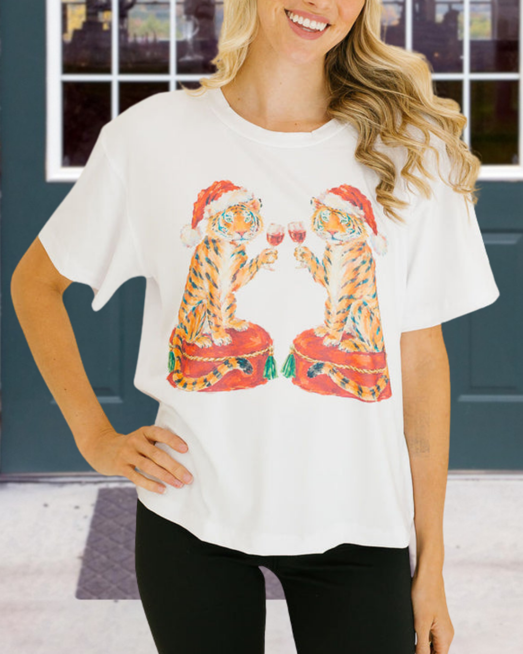 Christmas Tiger-Print T-Shirt
