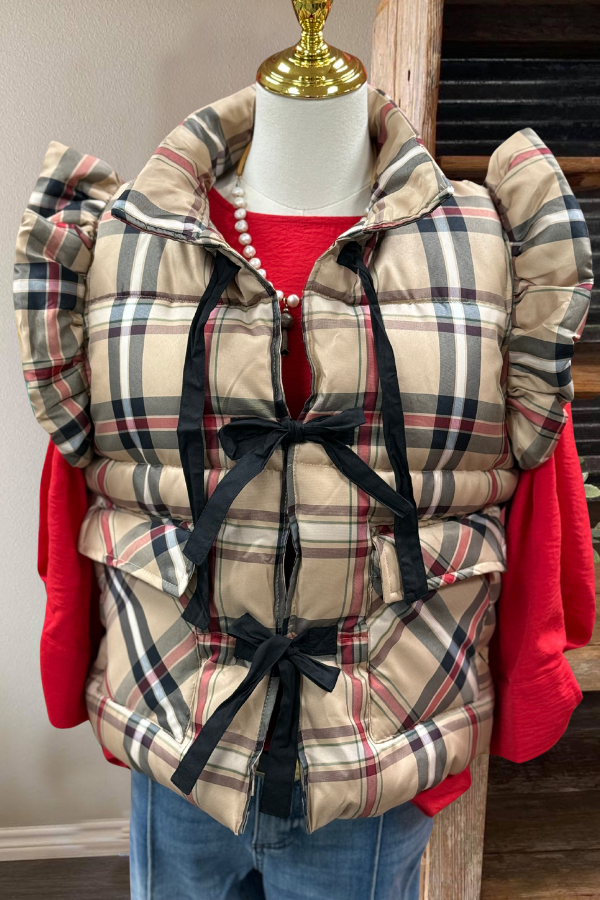 Classic Plaid Ruffle Vest