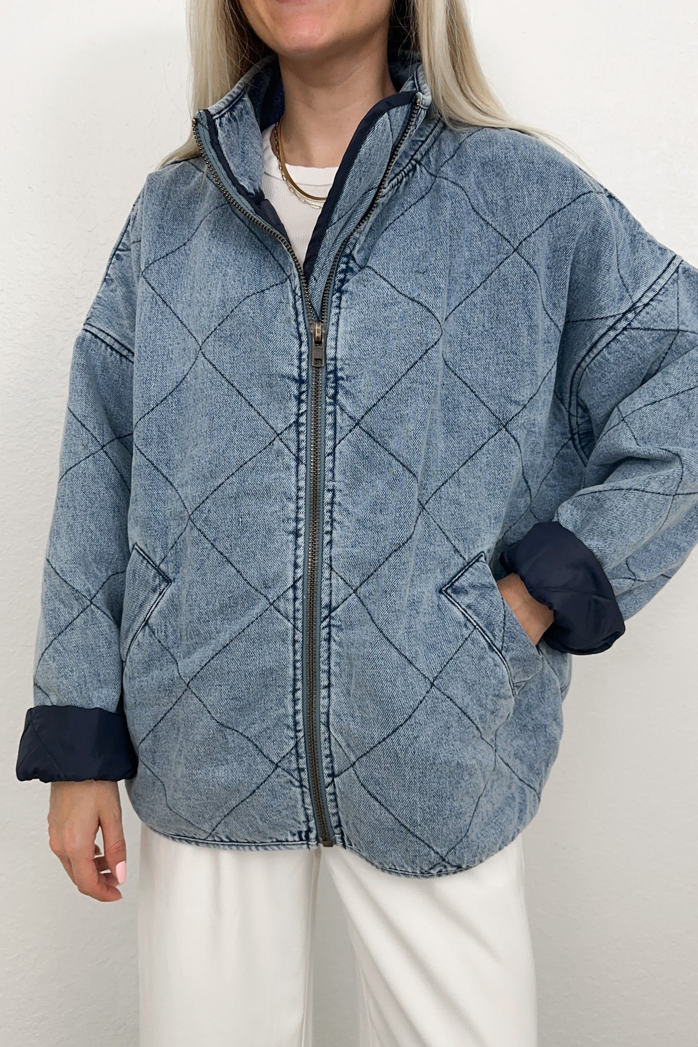 Quilted Denim Shacket