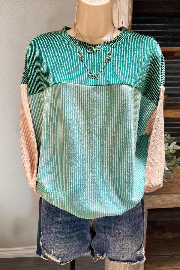 Colorblock Ribbed Top