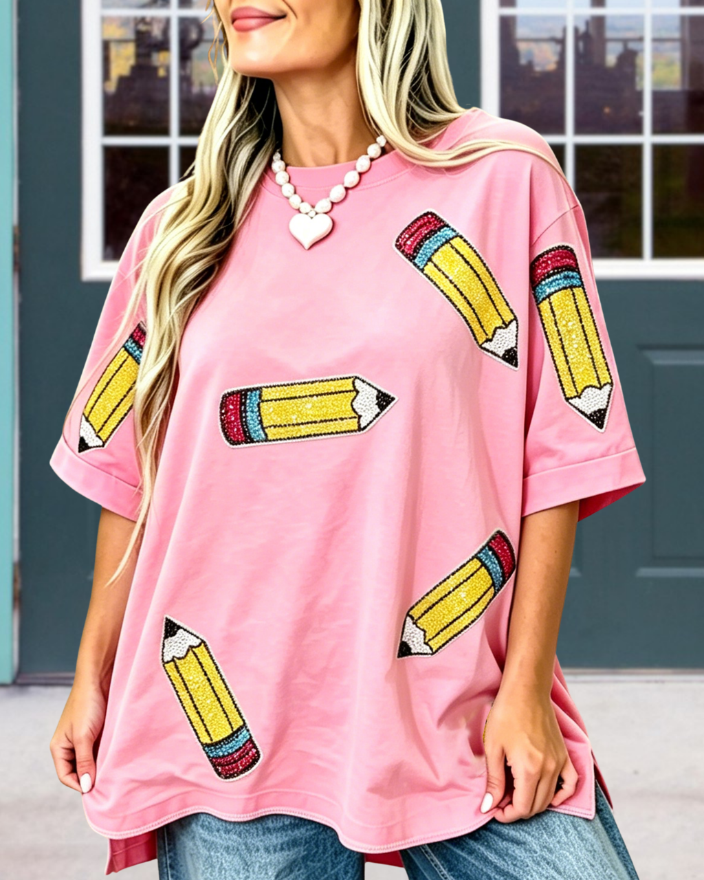 Oversized Pencil Sequined T-shirt