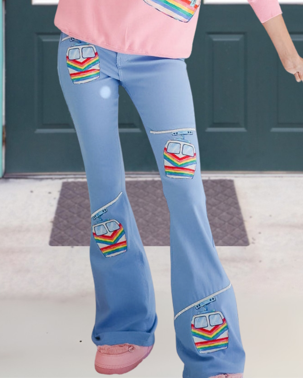 Fun Ski Lift Car Print Pants