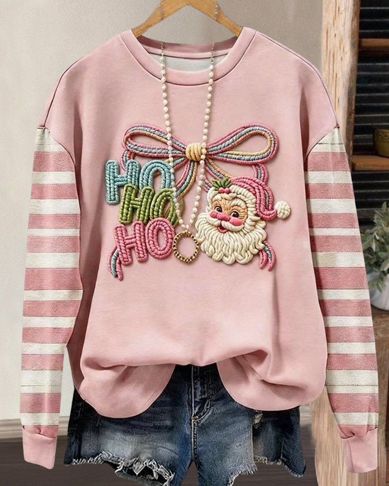 HOHOHO Santa Claus Embroidered Sweatshirt