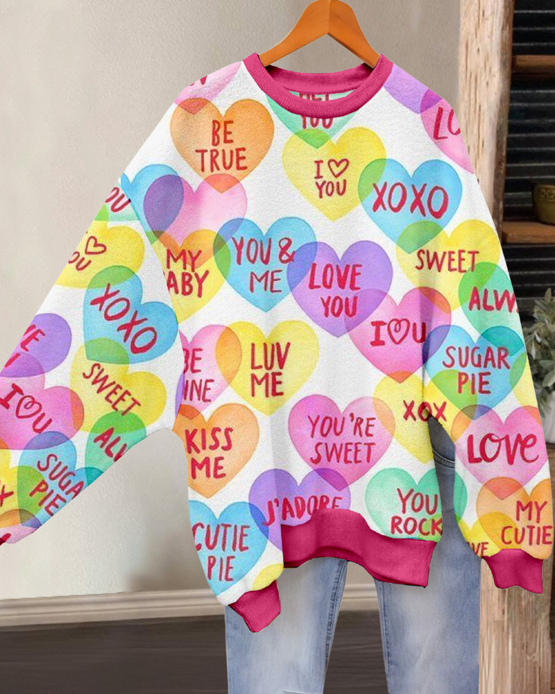 Colorful Heart Crewneck Sweatshirt