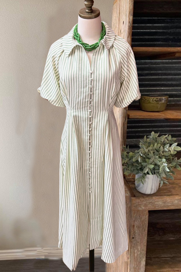 Elegant Striped Maxi Dress