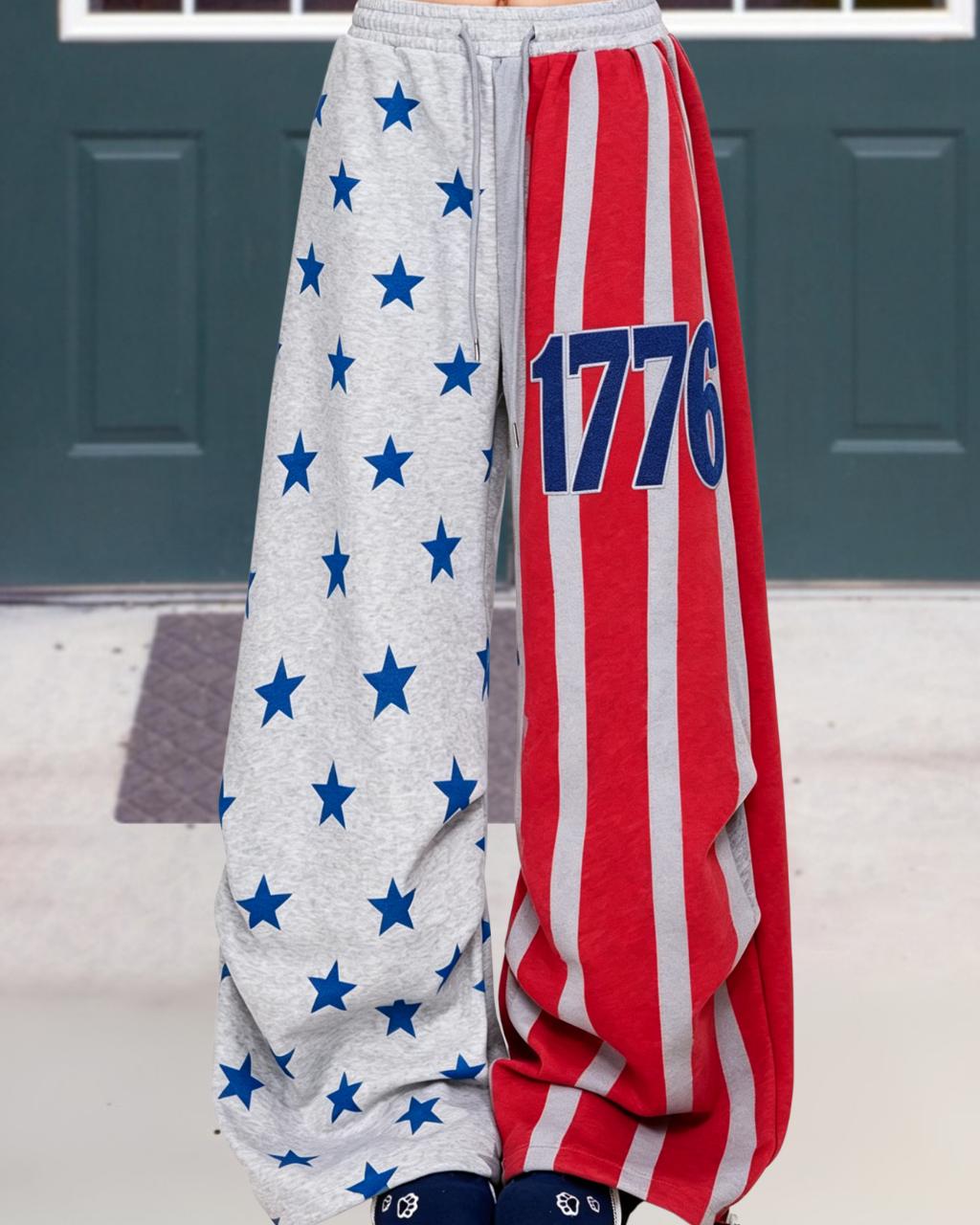 Stars and Striped Wide-leg Pants
