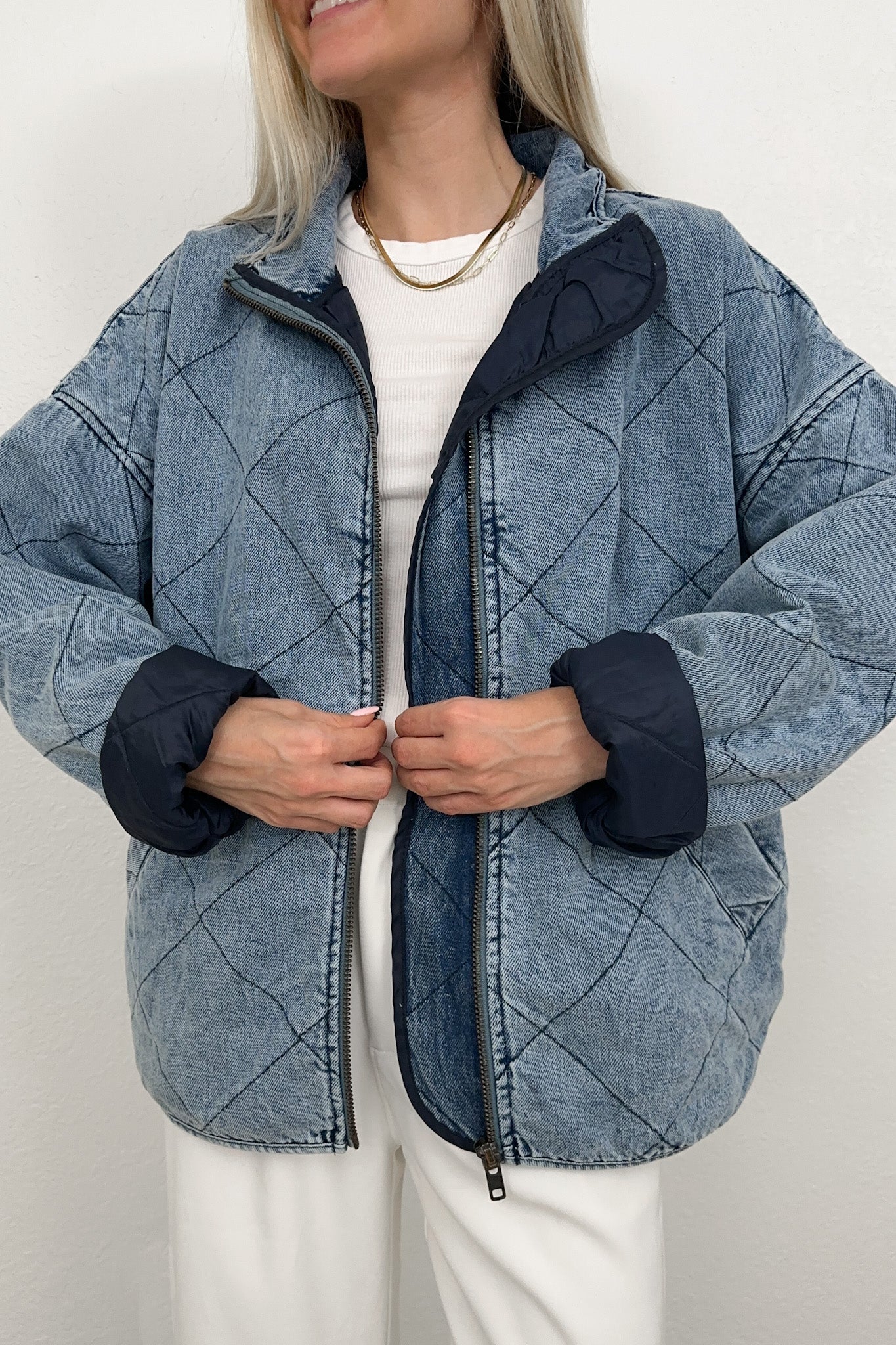 Quilted Denim Shacket