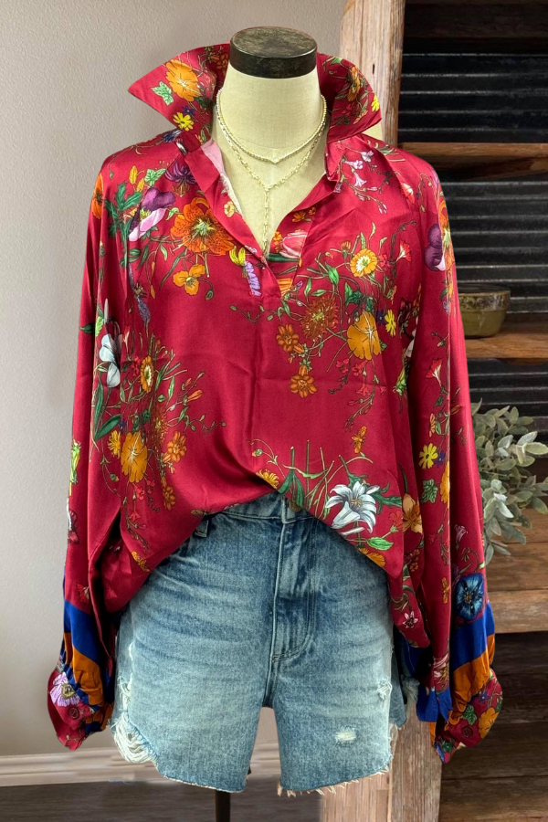 Floral Satin Blouse