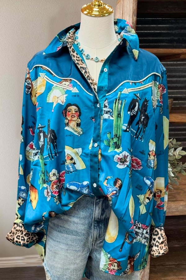 Western Cowgirl Satin Blouse