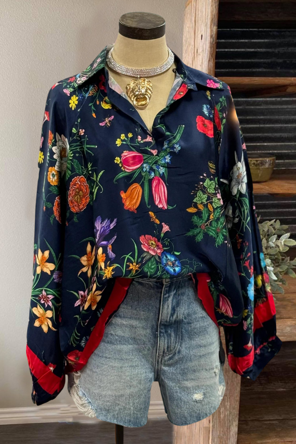 Floral Satin Blouse