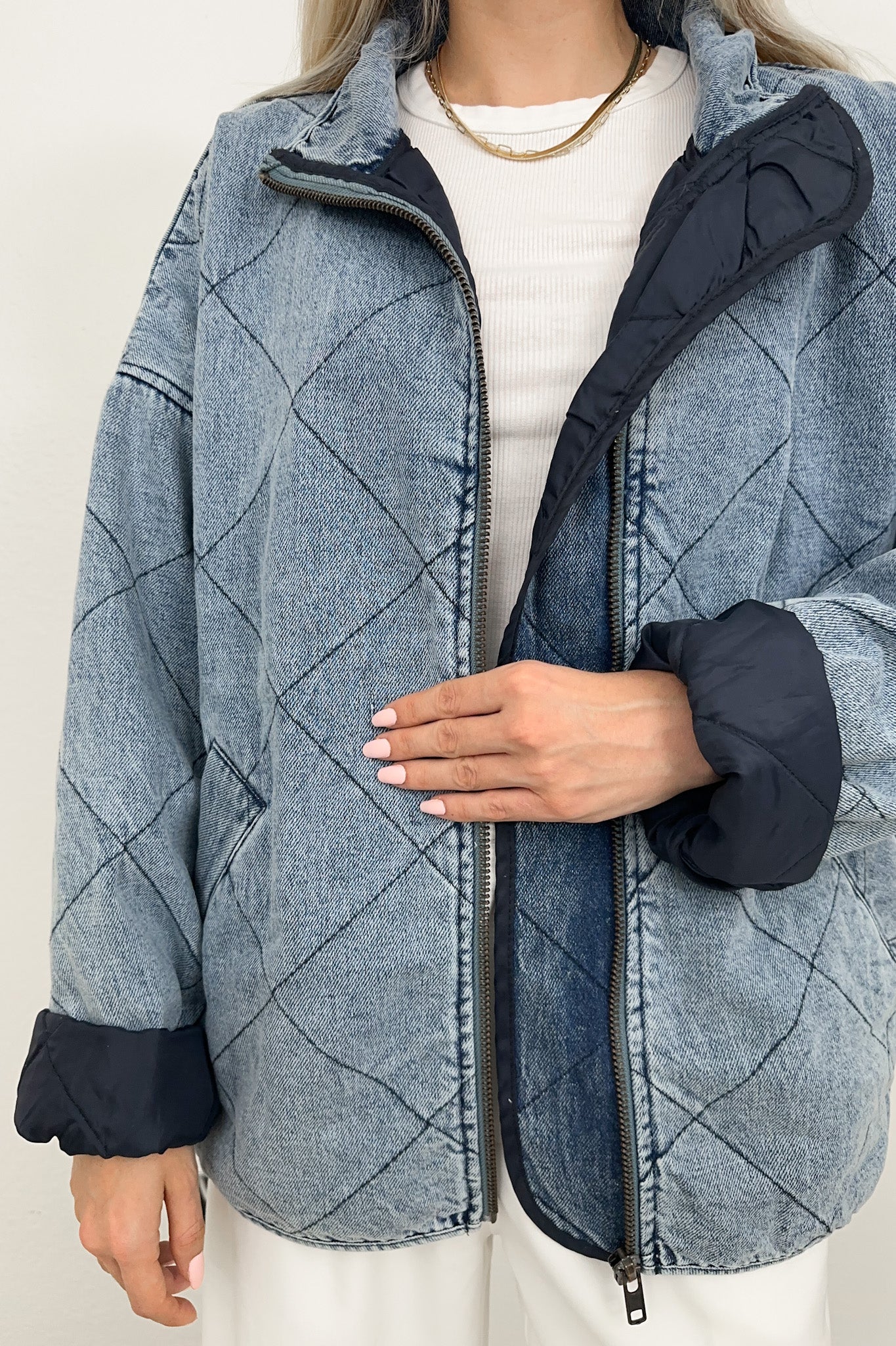 Quilted Denim Shacket