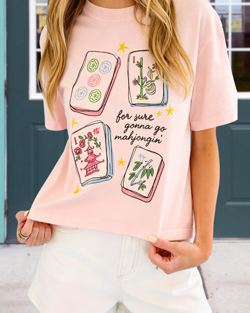 Mahjong Pattern Printed T-shirt